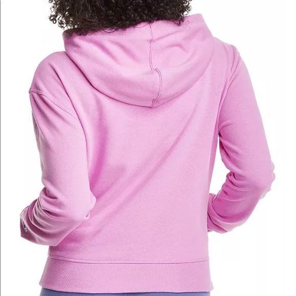 New CHAMPION Pink Violet French Terry Hoodie Logo Floral Front Size Large - Picture 5 of 12